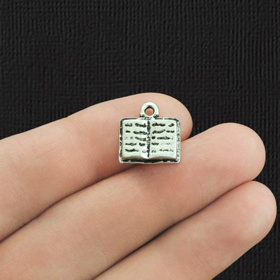 8 Book Antique Silver Tone Charms - SC3619