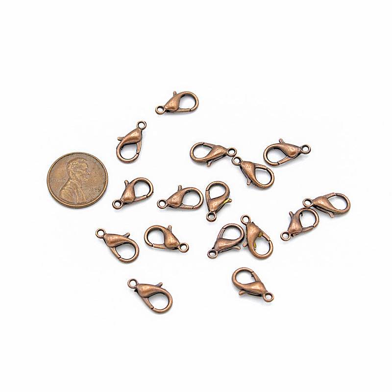 Antique Copper Tone Lobster Clasps 14mm x 8mm - 50 Clasps - FF276