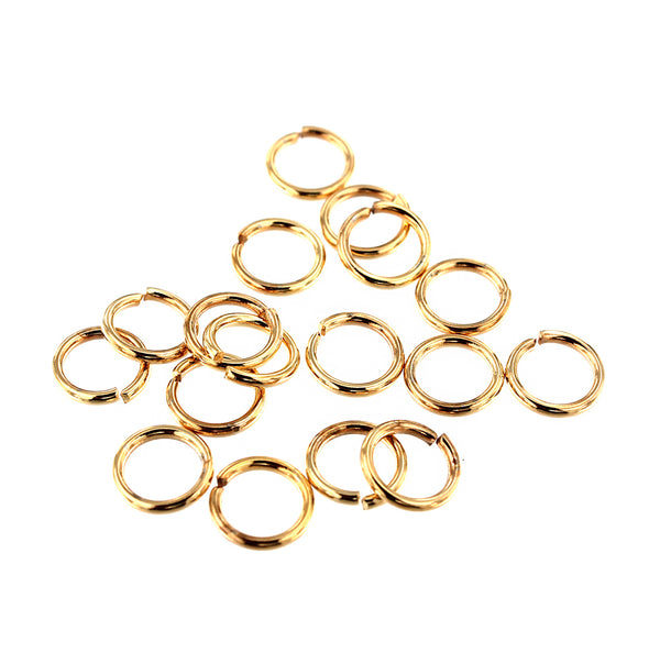Gold Stainless Steel Jump Rings 10mm x 1.5mm - Open 15 Gauge - 20 Rings - J154