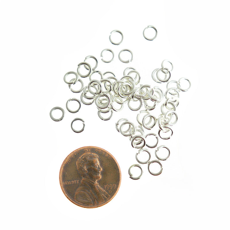 Anneaux en Laiton Argenté 5mm x 1mm - Calibre 18 Ouvert - 200 Anneaux - J055