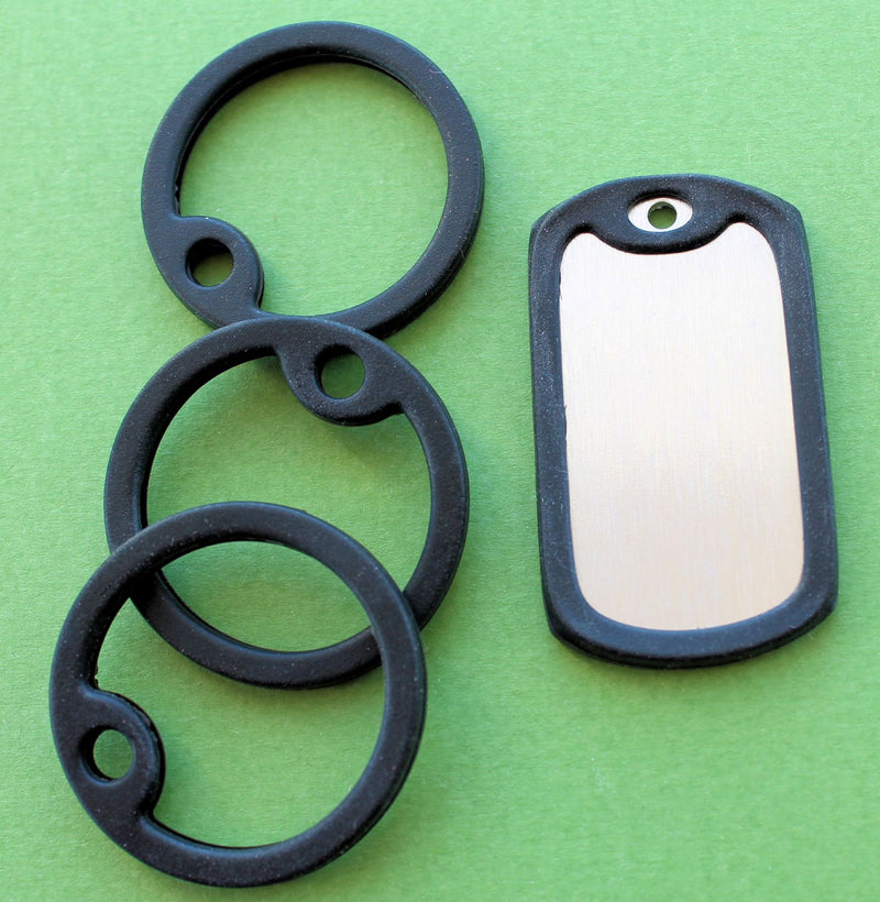 4 Dog Tag Silencers - They also fit 1 1/2" Round Tags - MT113