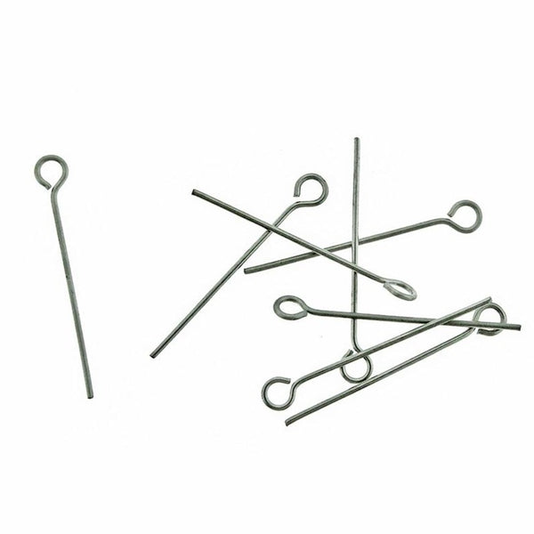 Stainless Steel Eye Pins - 25mm - 200 Pieces - PIN080