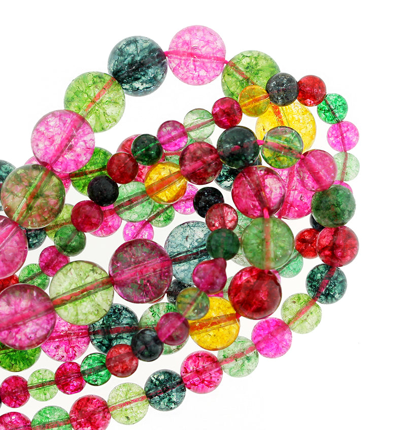 Round Crystal Beads 6mm - 12mm - Choose Your Size - Assorted Candy Colors - 1 Full 15" Strand - BD1841