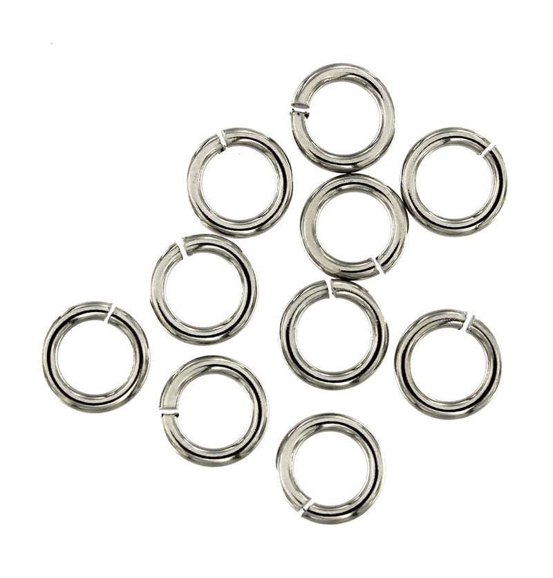 Stainless Steel Jump Rings 10mm - Open 13 Gauge - 50 Rings - J169
