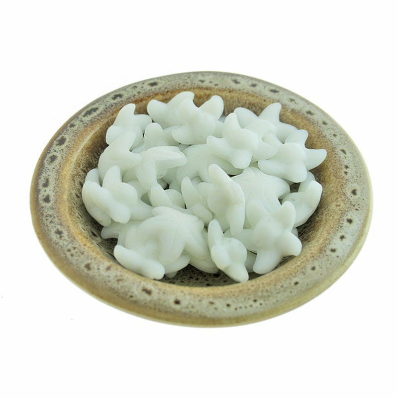 White Starfish Sea Glass Charm - U149