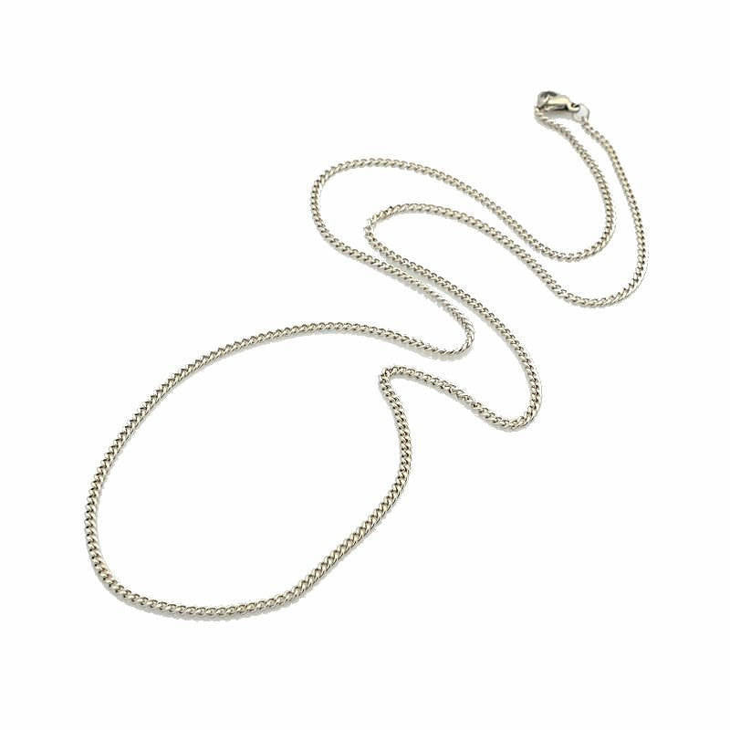 Stainless Steel Curb Chain Necklaces 24" - 1mm - 10 Necklaces - N114