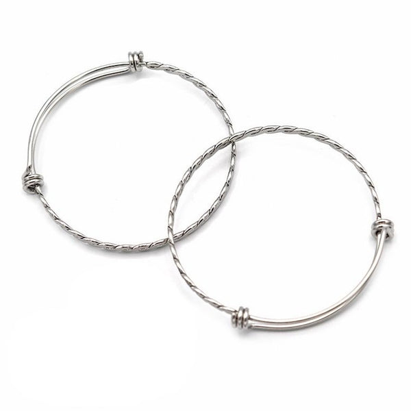 Stainless Steel Adjustable Bangle - 58mm - 1 Bangle - N678