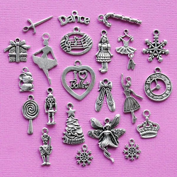 Deluxe The Nutcracker Ballet Charm Collection Antique Silver Tone 22 Charms - COL323