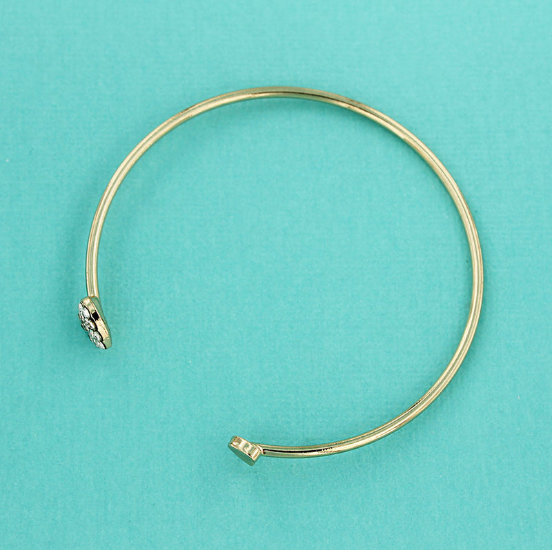 Bracelet manchette doré - ID 60 mm - 1 bracelet - N416