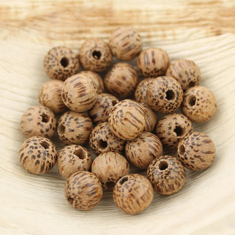 Round Coconut Beads 10mm - Natural Coconut Brown - 20 Beads - BD1139