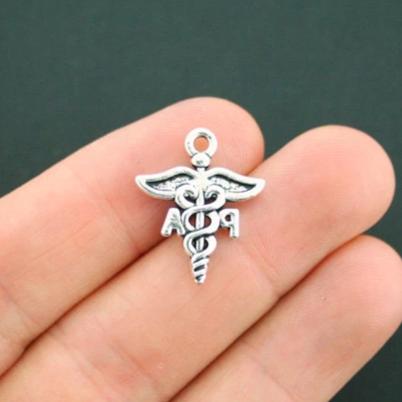 4 Physician Assistant Antique Silver Tone Charms - SC5612