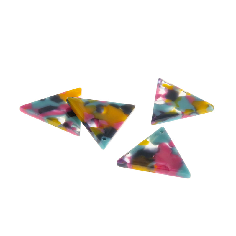 4 Rainbow Triangle Resin Charms - K195