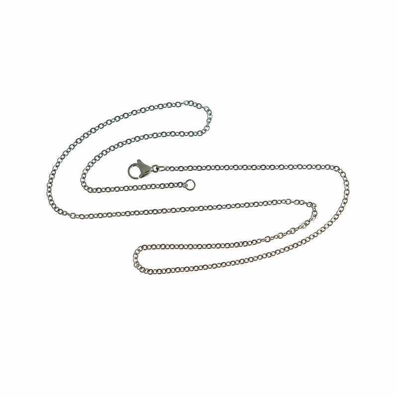 Stainless Steel Cable Chain Necklace 19.1" - 3mm - 1 Necklace - N602