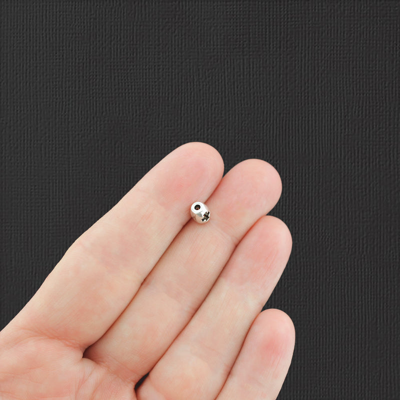 Perles intercalaires en forme de croix 6 mm x 5 mm - ton argent antique - 50 perles - SC8036