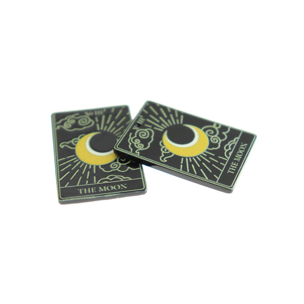 2 The Moon Tarot Card Acrylic Charms - K696