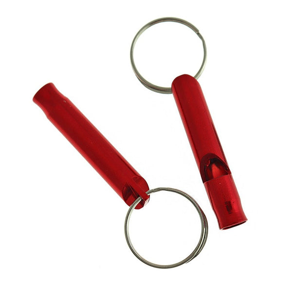 Red Aluminum Whistles - 4 Pieces - Z295