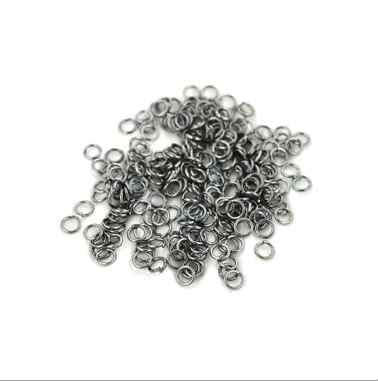 Gunmetal Tone Jump Rings 4mm x 0.7mm - Open 21 Gauge - 1000 Rings - J069