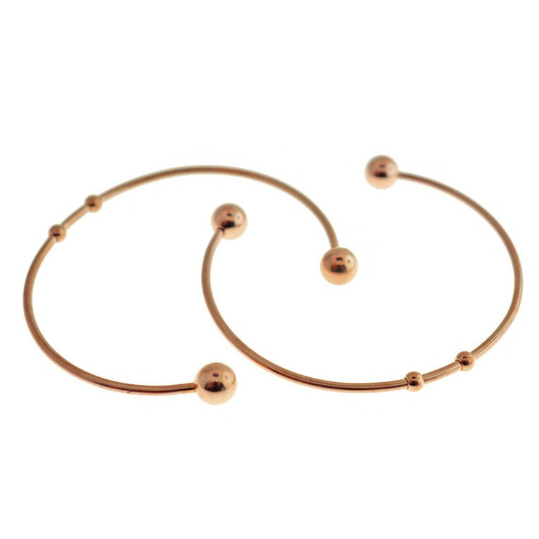 Rose Gold Stainless Steel Cuff Bangle 7" - Choose Your Color & Quantity!