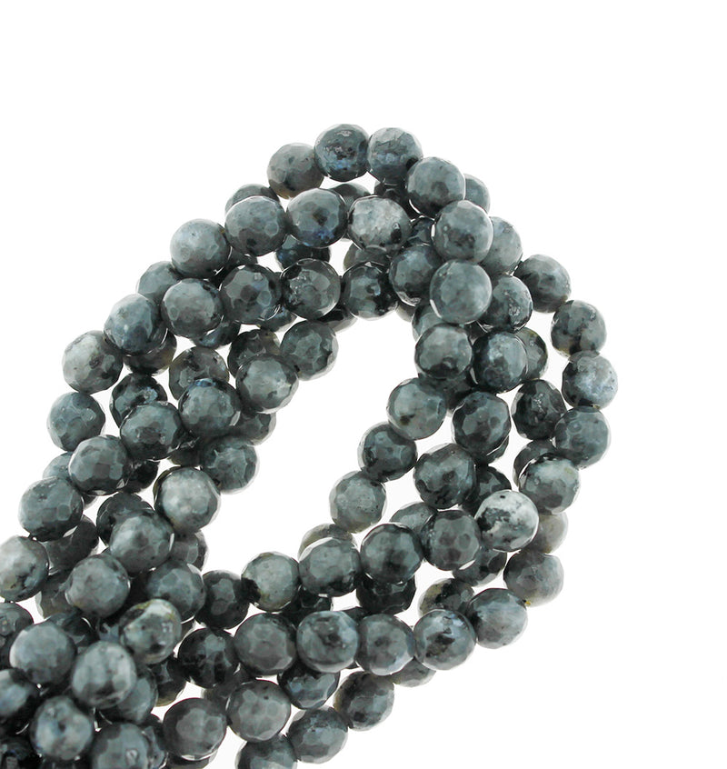Perles de Labradorite Naturelle à Facettes 6mm - Gris Orageux - 1 Rang 67 Perles - BD1631