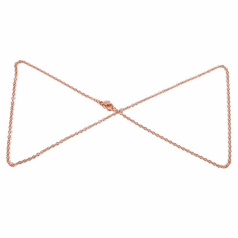 Rose Gold Stainless Steel Cable Chain Necklace 18" - 2mm - 5 Necklaces - N113