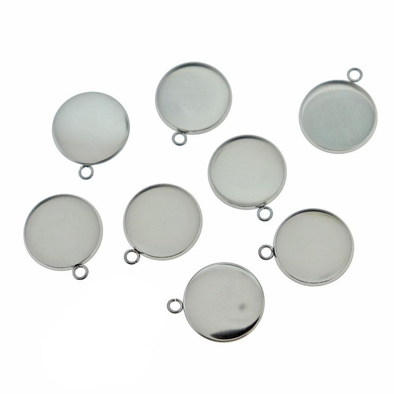 Stainless Steel Cabochon Settings - 18mm Tray - 6 Pieces - CBS007