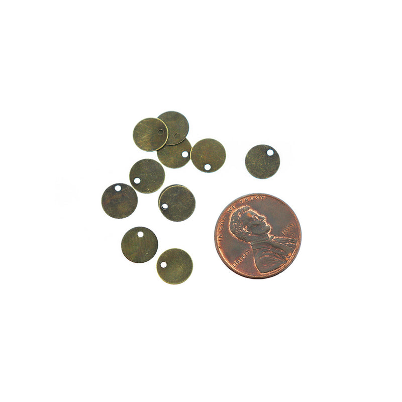 Round Stamping Blanks - Bronze Tone - 8mm - 50 Tags - MT169