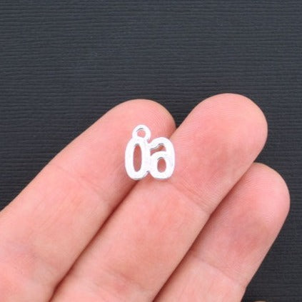 BULK 25 Number 60 Silver Tone Charms - SC3374