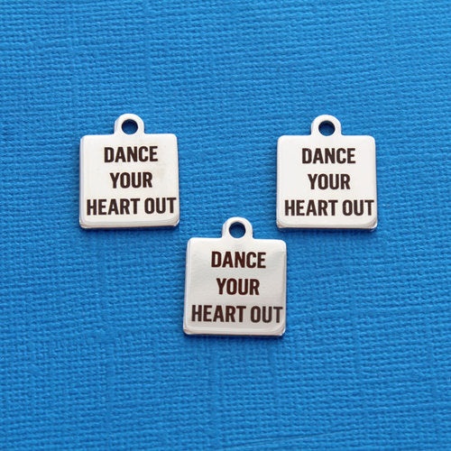 Dance Stainless Steel Charms - Your heart out - BFS013-0090