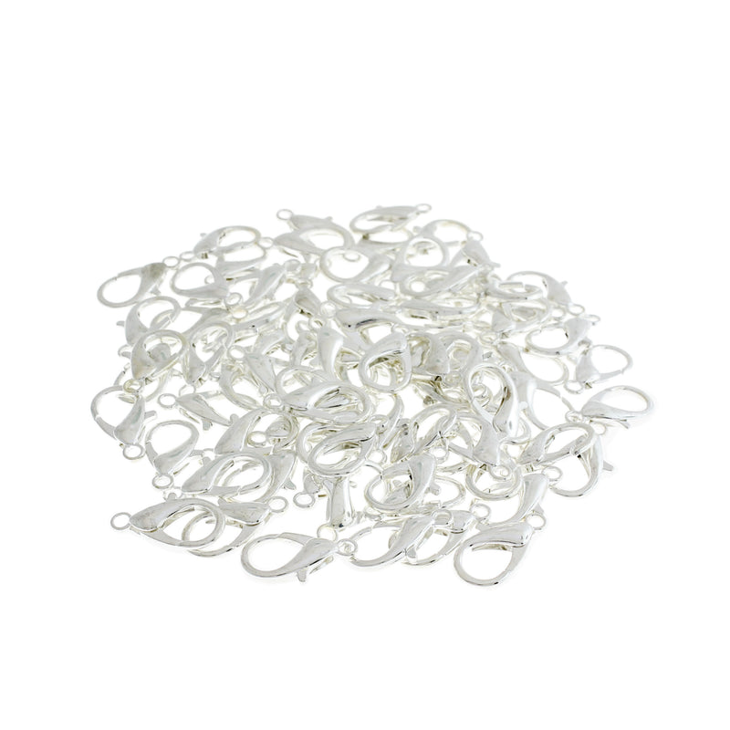 Silver Tone Lobster Clasps 20mm x 11mm - 100 Clasps - FF289
