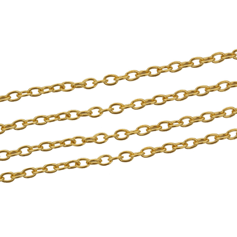 Bulk Gold Tone Cable Chain 32ft - 3mm - FD148
