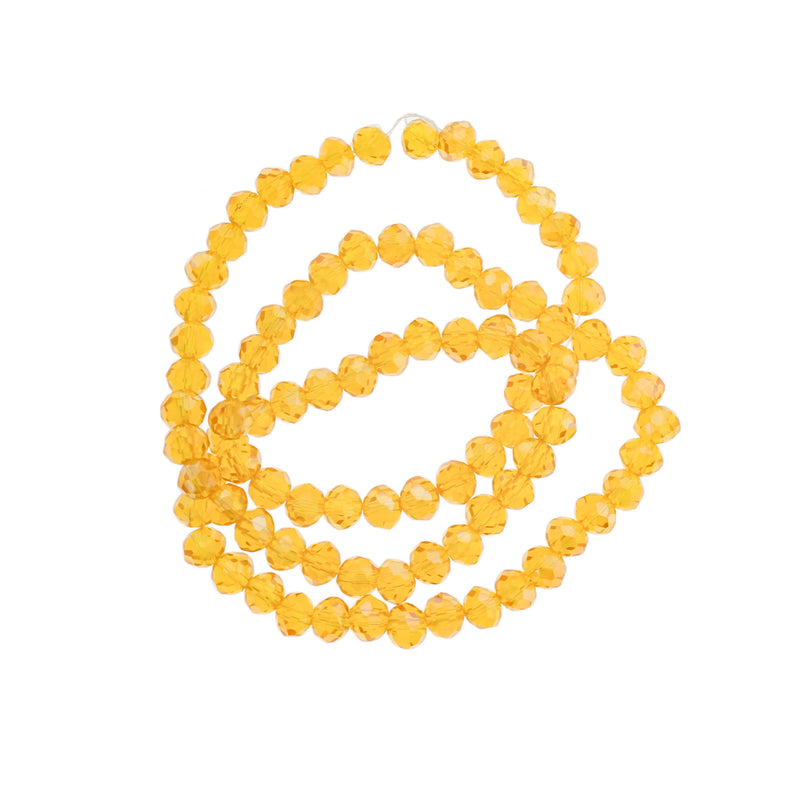 Faceted Glass Beads 6mm - Electroplated Sunshine - 1 Strand 90 Beads - BD658