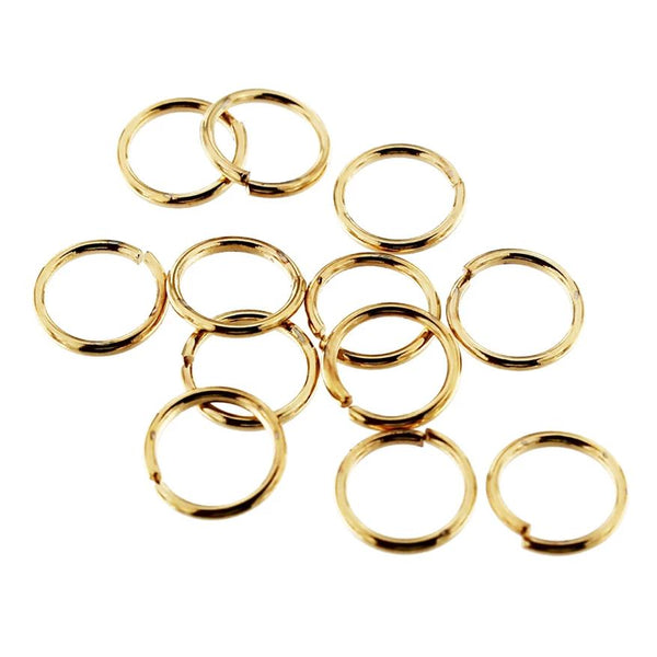 Gold Stainless Steel Jump Rings 7mm - Open 20 Gauge - 50 Rings - J144