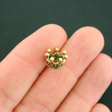 5 Crown Antique Gold Tone Charms 3D - GC1190