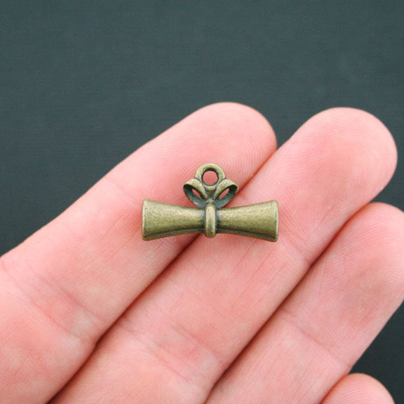 4 Graduate Diploma Antique Bronze Tone Charms 3D - BC402