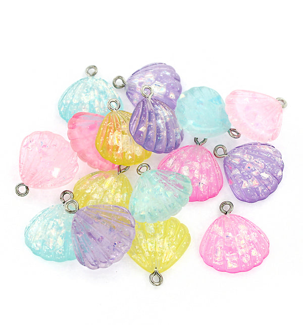4 Charms Résine Coquillage Couleurs Assorties - K293