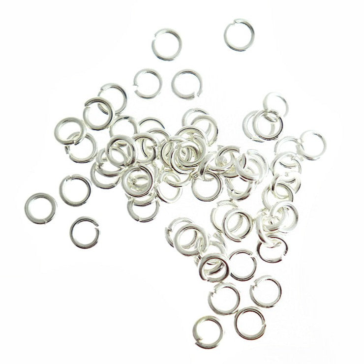 Anneaux en Laiton Argenté 5mm x 1mm - Calibre 18 Ouvert - 200 Anneaux - J055