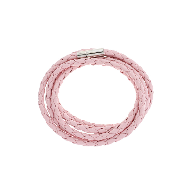 Light Pink Faux Leather Wrap Bracelet 40.1" - 4mm - 1 Bracelet - N780