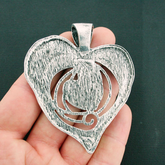 Heart Antique Silver Tone Charm - SC5906