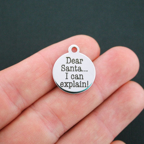 Dear Santa Stainless Steel Charms - I can explain! - BFS001-0093