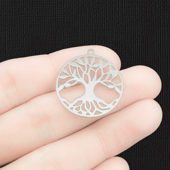 Tree of Life Stainless Steel Charm 2 Sided - SSP546