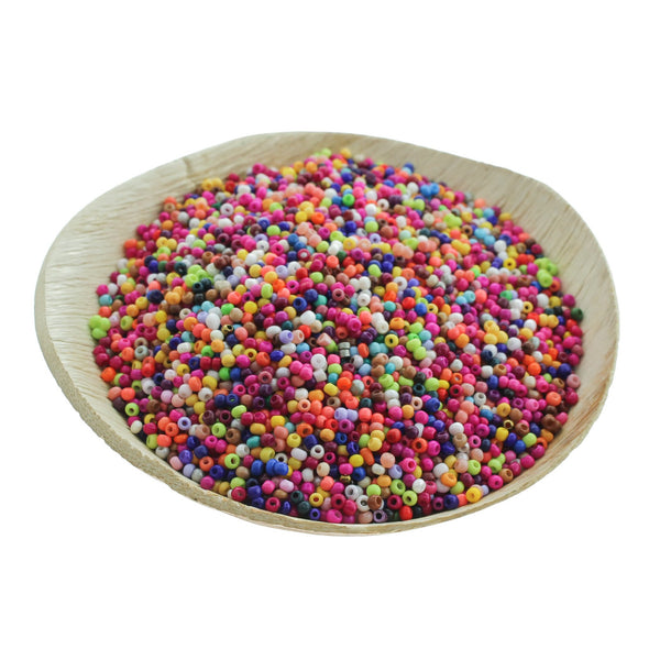 Seed Glass Beads 13/0 2mm - Vibrant Rainbow - 50g 7900 Beads - BD298