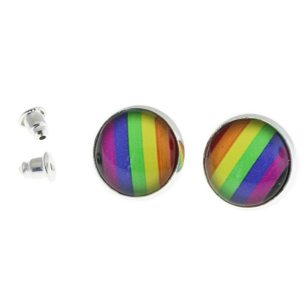 Boucles d'oreilles en acier inoxydable - Clous de fierté LGBTQ - 15 mm - 2 pièces 1 paire - ER190