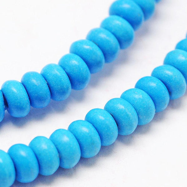 Abacus Howlite Perles 4mm x 6mm - Bleu Ciel - 1 Rang 95 Perles - BD1003