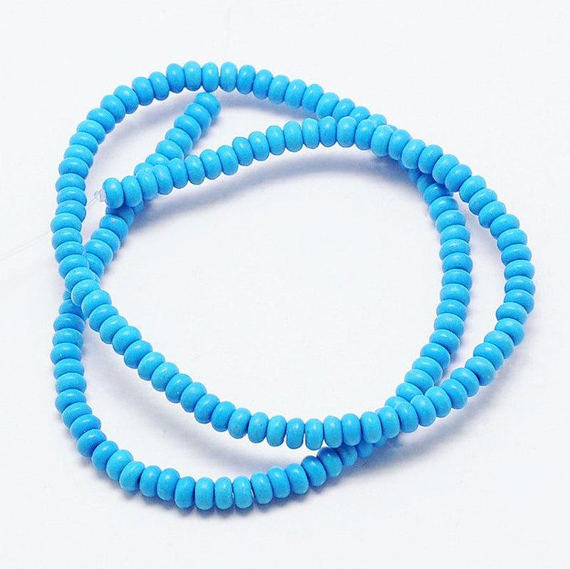 Abacus Howlite Beads 4mm x 6mm - Sky Blue - 1 Strand 95 Beads - BD1003