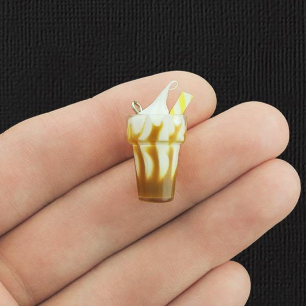 4 Caramel Sundae Resin Charms 3D - K434