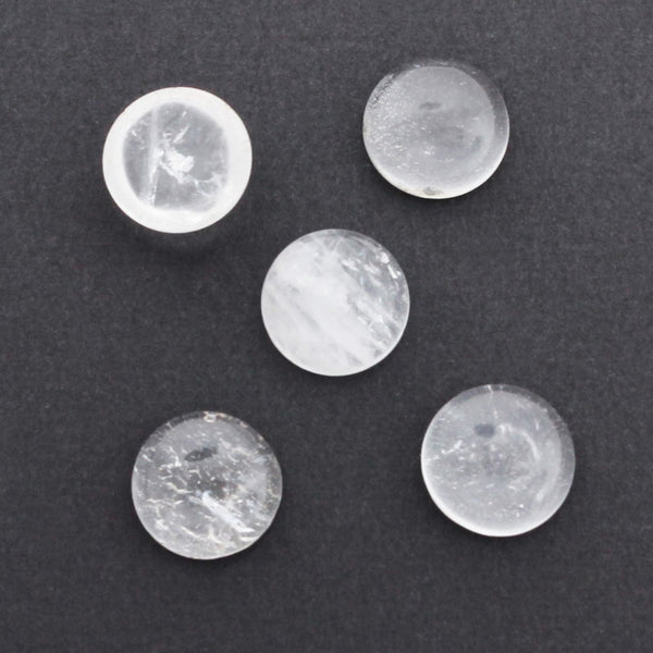 Cabochons en quartz naturel avec pierres précieuses 10 mm - 4 pièces - CBD003-L