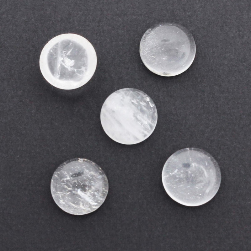 Natural Quartz Gemstone Cabochon Seals 10mm - 4 Pieces - CBD003-L