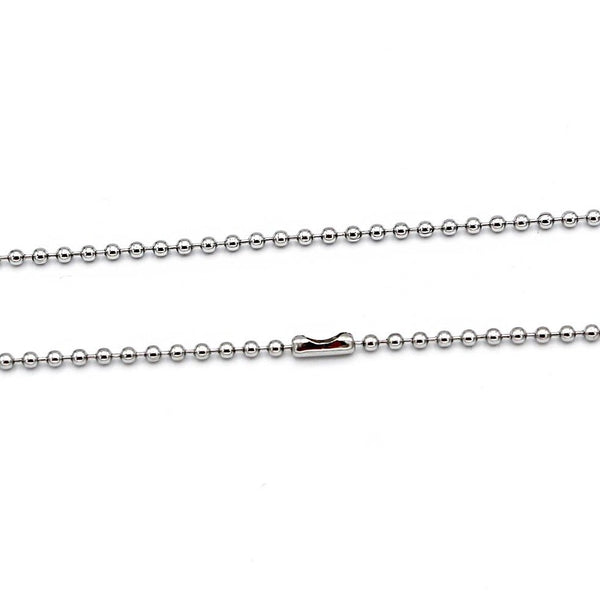 Collier Chaîne Boule Acier Inoxydable 35" - 2mm - 1 Collier - N701