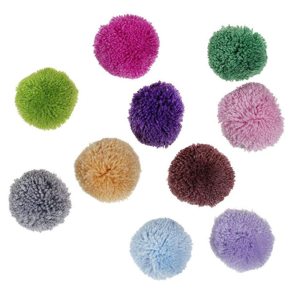 Pompons Polyester 35mm - Assortiment Arc-en-Ciel - 20 Pièces - Z222