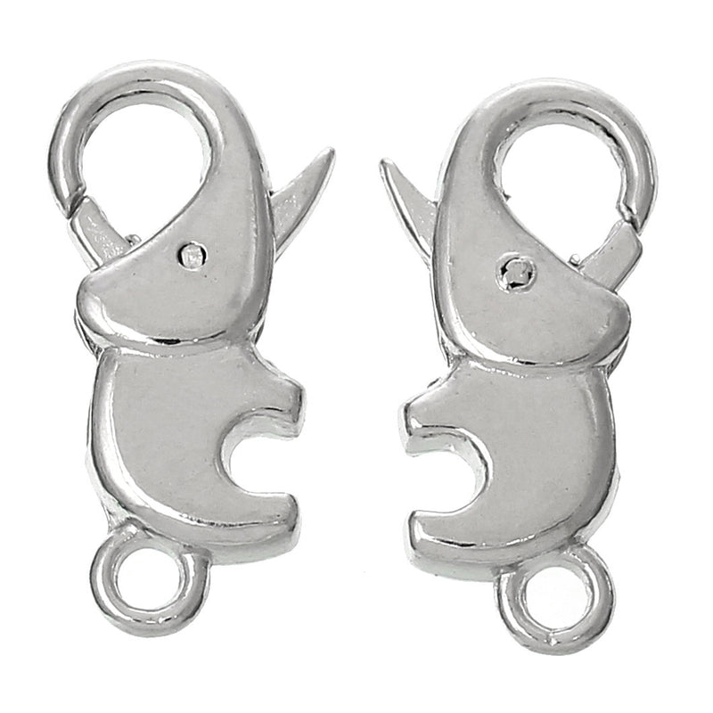 Silver Tone Lobster Clasps 23mm x 12mm - 5 Clasps - FF224